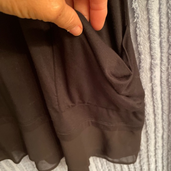 LOGO by Lori Goldstein Black Tunic with Lace size Medium - Picture 3 of 8